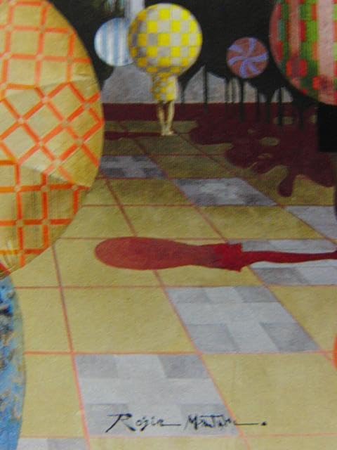 松樹路人、郡市空間（パラソルの点在）、希少な額装用画集より、新品高級額装付 Amazon.co.jp: 松樹路人、郡市空間（パラソルの点在）、な額装用