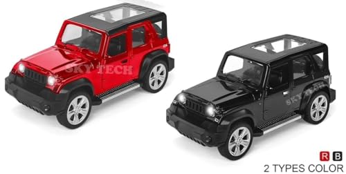 Image of Sky Tech Mahindra Thar Roxx Jeep SUV Car 1:28 Scale Model Car Exclusive Alloy Metal Pull Back Die-cast Diecast Metal Pullback Toy Openable Doors & Light Music Best Gifts Kids【Colors as Per Stock 】