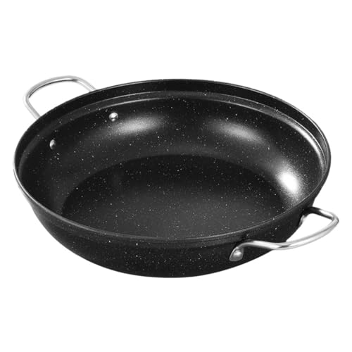 UKCOCO Olla de Acero Inoxidable con Doble Asa Sartén Wok Coreano para Cocinar Resistente y Fácil de Limpiar para Cocinas Domésticas y Restaurantes
