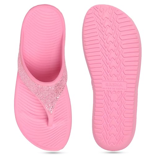 Image of GOLDSTAR SASHA-02 Pink Comfortable EVA Waterproof Slippers Flip Flops Chappals Cushioned Sliders Daily Use Slipper Slip-On Slipper /Sliders For Women