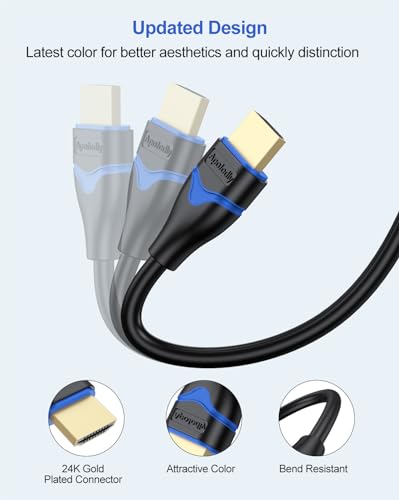 4K HDMI Cable 12FT + 8K HDMI ARC/eARC Cable for Soundbar 6.6FT Bundle image 5