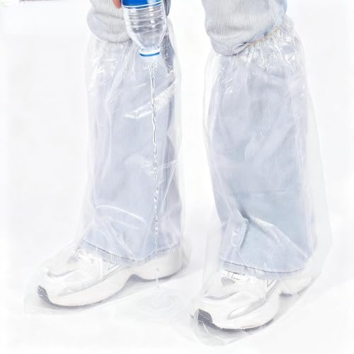 10 Pcs Shoe Covers for Rain Disposable - 32g/Pairs-Waterproof Plastic Heavy Duty Shoe Covers for Men Women-theme parks Lawn Garden Outdoor-Clear (10)