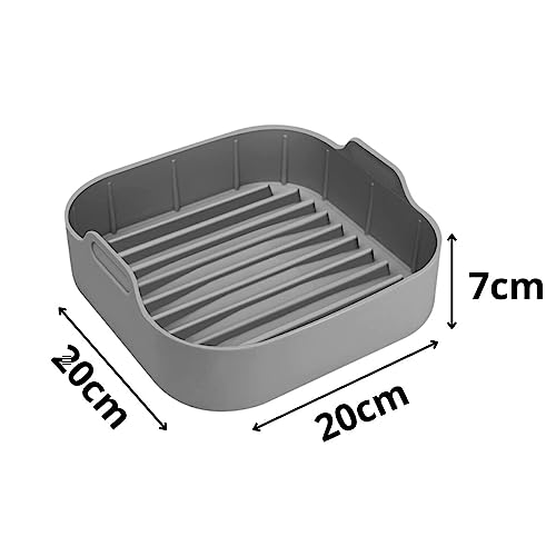 Forma Panela Forro 20cm Para Cozimento Airfryer Sem Sujeira Reutilizável Preto