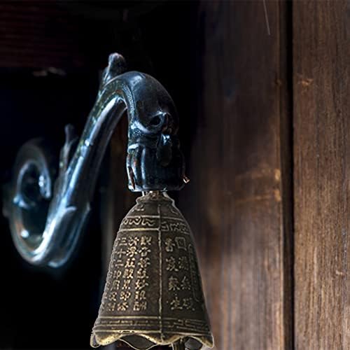 10 Pcs Vintage Jingle Bells Metal Antique Bell Bronze Craft Small Bells Hanging Ornaments Mini Hanging Bells for Keychain Jewelry Indoor and Outdoor Garden Good Luck Blessing Decoration with Keyring