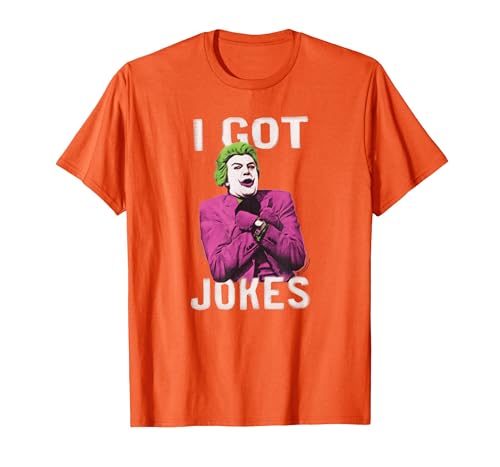 Image of Batman Classic TV Series The Joker Got Jokes T-Shirt, Men, Orange, 3X-Large