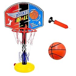 koolbitz Kids Basketball Hoop and Stand – 52–115cm Adjustable Height, Indoor Outdoor Standing Basketball Set with Ball, Pump and Sturdy Fillable Base - Backyard Sports Toy for Boys and Girls Ages 3+