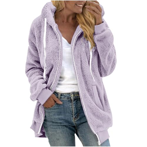 Donna Cappotto Invernale Fodera in Pile Teddy Hoodie Casual Cappotto
