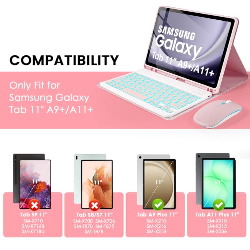 Teclado desmontable compatible con Galaxy Tab A11 Plus para evitar escribir en pantalla 2