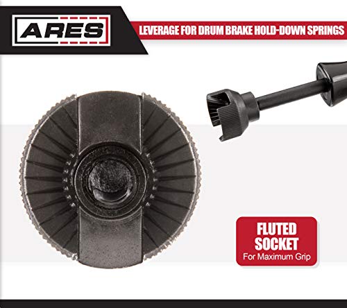 Ares 70191 - Brake Spring Compressor Tool - Provides Leverage To Remove And Install Stubborn Hold-Down Springs Of Drum Brakes #TOP2