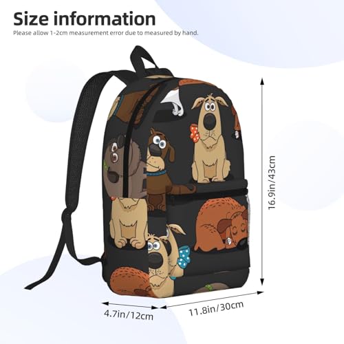 Sac à dos voyage Corgi noir et blanc multi-poches 43 cm