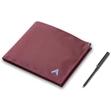 Allett ID Wallet & Pen Bundle | Mulberry, Nylon, RFID Blocking | Slim Minimalist Bifold Wallet | Water Resistant & Durable | Holds 4-12+ Cards, Cash | Stainless Steel Pen