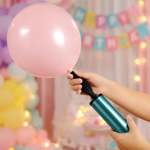 Image of Glaze Double Action Hand Balloon Pump for Latex & Foil Balloons | Portable Manual Air Pump with Ergonomic Grip | Lightweight Durable Plastic Balloon Inflator for Parties, Decorations & Events