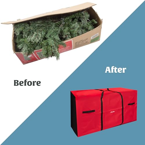 Phuchema CTSBD-409 Camerons Christmas Tree Storage Bag - Rolling W Wheels, Fits Up To 9 Ft Tall Disassembled Artificial Holiday Trees - Heavy Duty 58 Inchx24 Inchx34 Inch Storage Container W Durable Handles And Tight Zipper Closure thumb #2