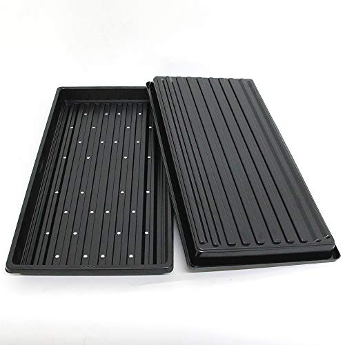 Confezione da 10 vassoi per microgreens di alta qualità, 25,4 x 50,8 cm, 5 con fori, 5 senza