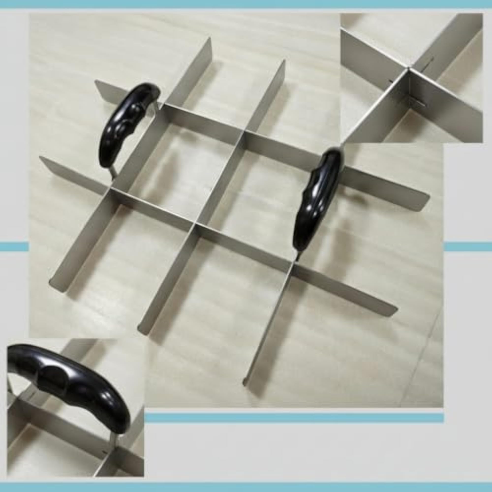 Stainless Steel Cake Divider with Handles, Rectangular Portioner