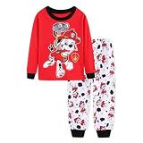 [sunkids] 長袖 パジャマ 長ズボン 冬秋 綿100% コットン キッズ 上下セット パジャマ 服 薄手 キッズパジャマ 子供 女の子 ガールズ 部屋着 ルームウェア セットアップ 可愛い 柔らかい 快適 キャラクタ- (90, レッド5)
