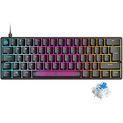 MAGIC-REFINER Teclado mecánico 61 Teclas LED RGB Cover