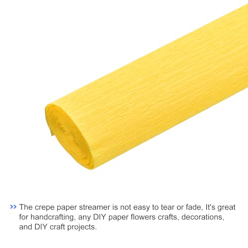 Miniatura 3 de Quarkzman Papel Crepé, Amarillo Brillante, 50x210cm A L , Papel Pinocho Serpentina De Papel Decoraciones Para Navidad Boda Ceremonia Fiestas Regalo Envoltura Decoración Manualidades Diy