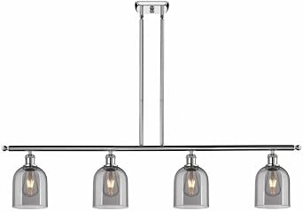 Innovations Lighting 516-4I-PC-G558-6SM Bella - 4 Light Stem Hung Island in Industrial Style-10 Inches Tall and 48 Inches Wide, Finish Color Polished Chrome, Glass Color Light Smoke