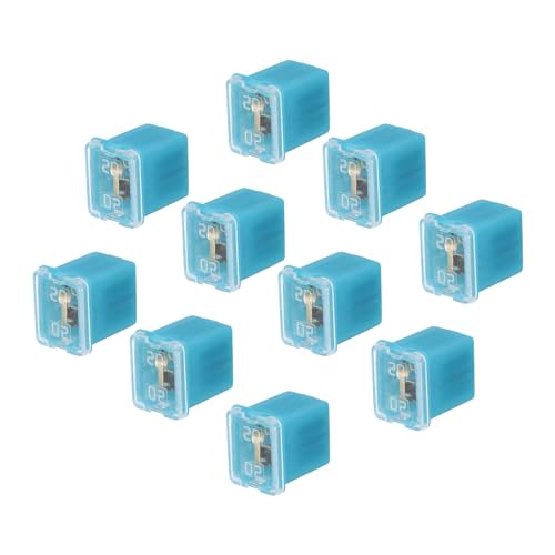 Image of sourcing map Automotive Cartridge Fuse 48V 20A Female Terminal J Case Box Low Profile for Car Truck Blue 10pcs
