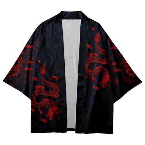 Image of Women's and Men Kimono Cardigan Japanese Long Sleeves Lightweight Open Front Coat Tops