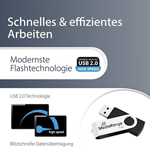 MediaRange MR910 Flexi USB Stick 16GB 18MB/s USB 2.0 black-silver