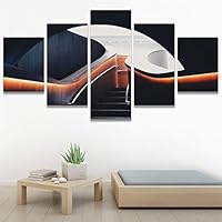 SIGNWIN 5 Panel Canvas Wall Art Modern Art Abstract Closeup Cool Line Minimalism Minimalist Multicolor for Home Decorations Ready to Hang - 60