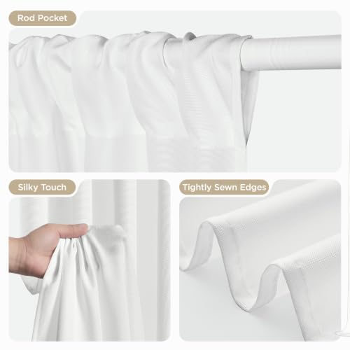 Joydeco 20x10ft Wrinkle Free White Backdrop Curtain for Parties by Joydeco - Used condition - Image 4