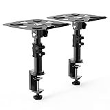 Desk Speaker Stands Pair, Starfavor Clamp-On Adjustable Speaker Stand for Studio Monitors,Bookshelf