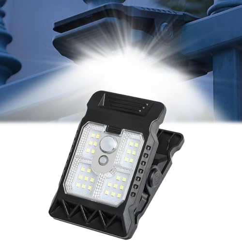 Clip on Solar Lights,73Leds Solar Light Outdoor Clip Motion Sensor Lights Security Light 3 Modes,for Patio Wall Garage Hiking Camp Tent Portable Emergency Lighting (LED)