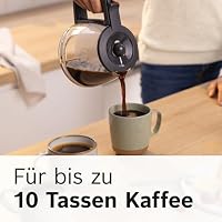 Bosch Filterkaffeemaschine MyMoment TKA2M113, Glaskanne 1,25 L, für 10-15 Tassen, 40min Warmhaltefunktion, Tropfstopp, schwenkbarer Filterträger, abnehmbarer Wassertank, 1200 Watt, Schwarz matt – Ansicht 4