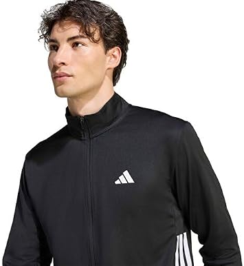 adidas Men's Workout Essentials All-set 3-stripes Knit Track Top Sweatshirt (pack of 1)