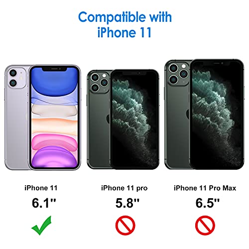 Image of JETech Privacy Screen Protector for iPhone 11 6.1-Inch with Camera Lens Protector, Anti Spy Tempered Glass Film, 2-Pack Each