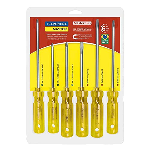 Jogo de Chaves de Fenda Tramontina Masterplus em Aço Cromo Vanádio 6 Peças