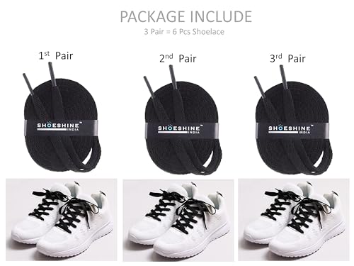 Image of SHOESHINE Flat Shoelace (3 Pair Set) Sports, Sneakers Running Gym shoes & Boot Lace