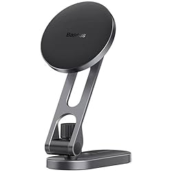Soporte Celular Baseus Baseus Soporte magnético de metal para teléfono compatible con Mag-Safe para iPhone 14, 13, 12 Pro Plus Max Mini, pantalla de coche/salpicadero y consola central Tesla plateado