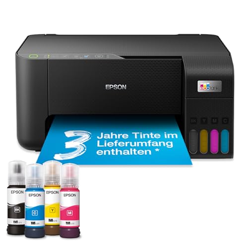 Epson EcoTank ET-2862 Tintentankdrucker | für vielbeschäftigte Haushalte | WLAN | A4 | Drucken, Kopieren, Scannen | inkl. Tinte für bis zu 3 Jahre