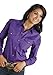 Roper Women's Amarillo Solid Pearl Snap Western Shirt Purple Medium