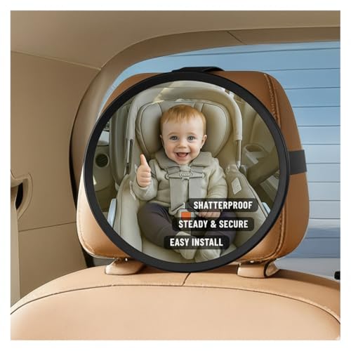 Baby Car Mirror for Rear Facing Carseat– 360° Adjustable, Sh