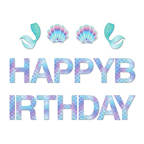 Anor Wishlife Sparkle Mermaid Birthday Banner,Mermaid Banner,Mermaid Party Supplies,Little Mermaid Birthday Decoration For Girls,Boys,Kids,Home,Classroom,Baby Showers,1St Birthday #TOP1