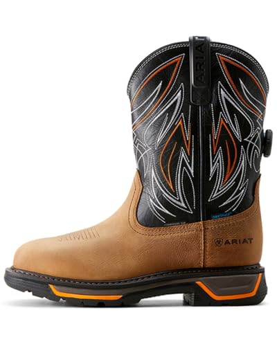 Ariat Men's Big Rig BOA Waterproof Composite Toe Work Boot, Natural Tan/Black, 9.5 Extra Wide2