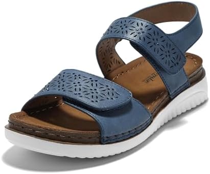 JOMIX Sandalen Damen Elegant Riemchen Sommerschuhe Flache Haussch...