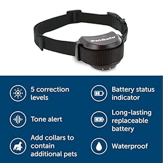 PetSafe Stay & Play Wireless Fence with Replaceable Battery Collar – No Wire to Bury – Covers 3,000 m² Area – for Dogs 2.3 kg and Up – Battery Operated Collar – Portable Design