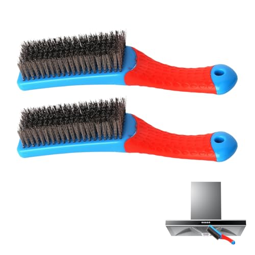 Stainless Steel Wire Brushes Set of 2, Wire Brush,for Rust Removal, Wire Brushes for Cleaning Scratch,Heavy Duty Metal Brush with Handle for Surface Preparation Paint Welding Slag
