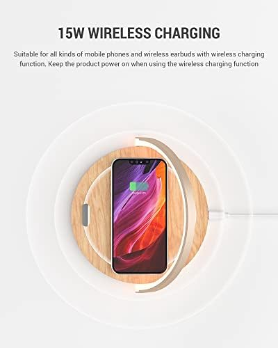 Bedside Lamp with Wireless Charging, COLSUR Table Lamp with Touch Control, 3 Brightness Levels, Cell Phone Holder and Eye-Caring Night Light for Kids Adult Home Bedroom Office