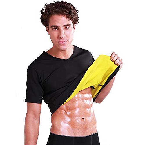 Nishore Homens treino sauna terno neoprene camisa de suor de manga curta camisa shaper do corpo trei