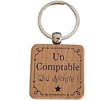 Porte-Clés en Bois Gravé Personnalisé - Idée Cadeau Comptable...