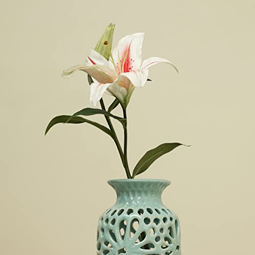 Image of PURE HOME + LIVING White Faux Tigerlily Spray 1 Piece