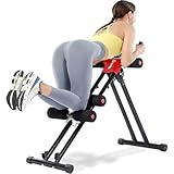 GuuG Bauchmuskeltrainer Bauchtrainer für Zuhause: Bauch Trainingsgerät Klappbar Bauchmuskeltraining Gerät Fitness Bauchtraining Abdominalmaschine Home Gym Equipment für Zuhause Männer Frauen Rot