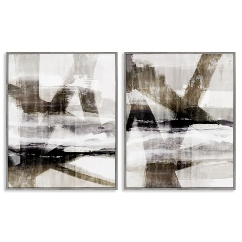Urban Geometry Abstract Cityscape, 11 x 14 Inch Framed Giclée Print Set